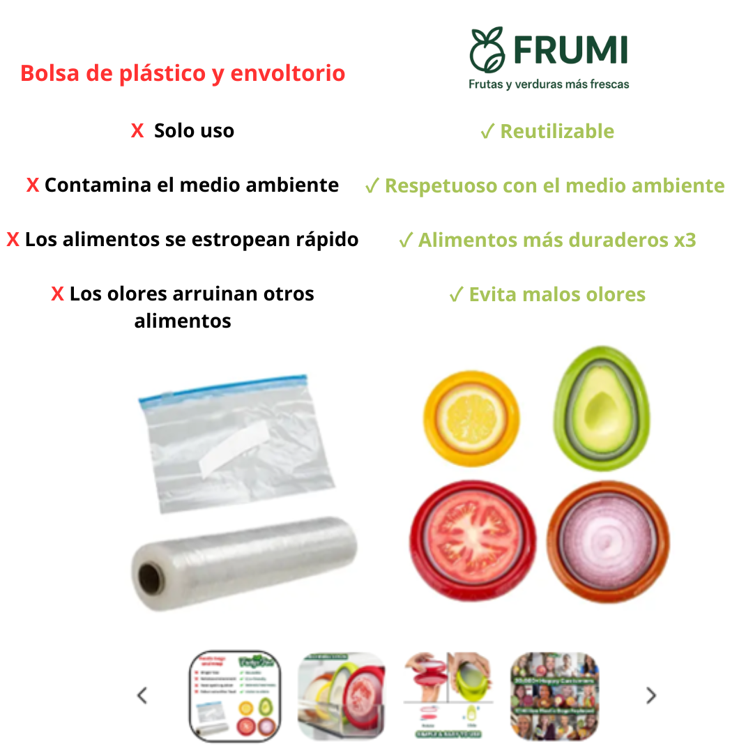 Tapa protectora frutas y verduras más frescas